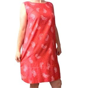 Hawaiian vintage 1960s dress pink print made in Waikiki Fashions by Tina size M